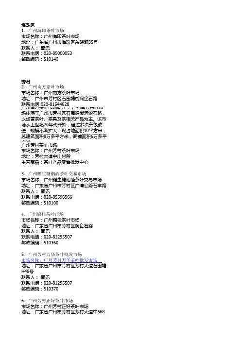 广州茶叶市场