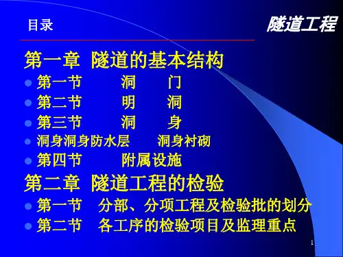 隧道工程PPT课件