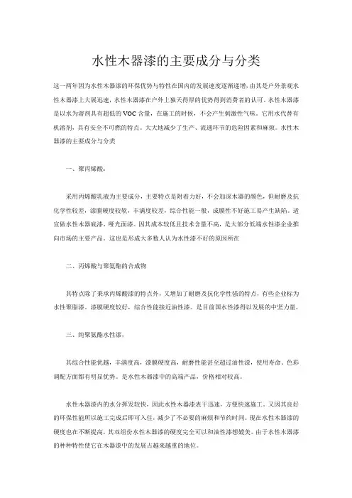 水性木器漆的主要成分与分类