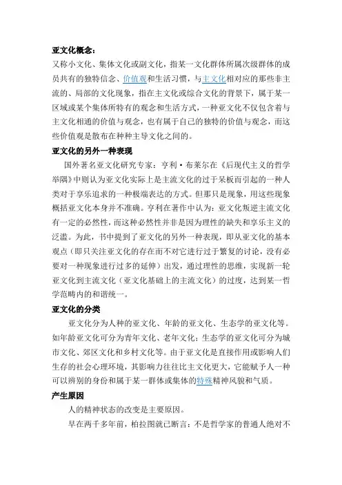 亚文化概念