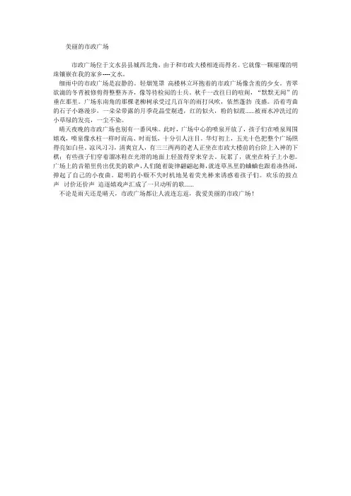美丽的市政广场