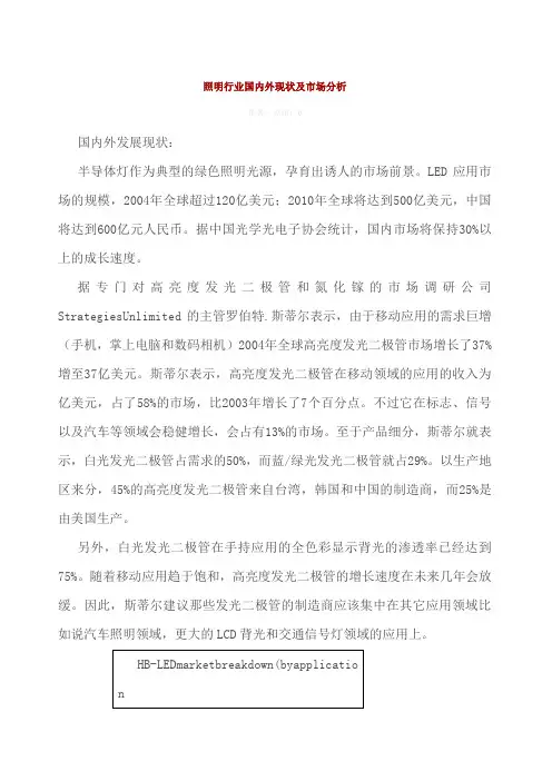 照明行业国内外现状及市场分析 2