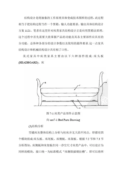 现代美式床类家具结构分析