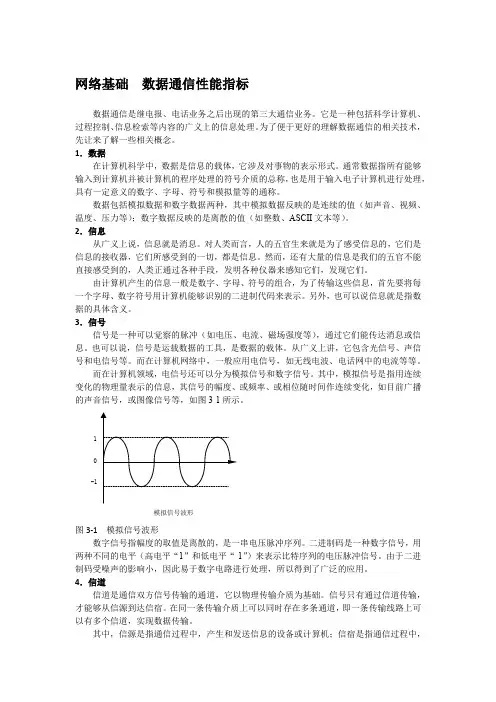网络基础  数据通信性能指标