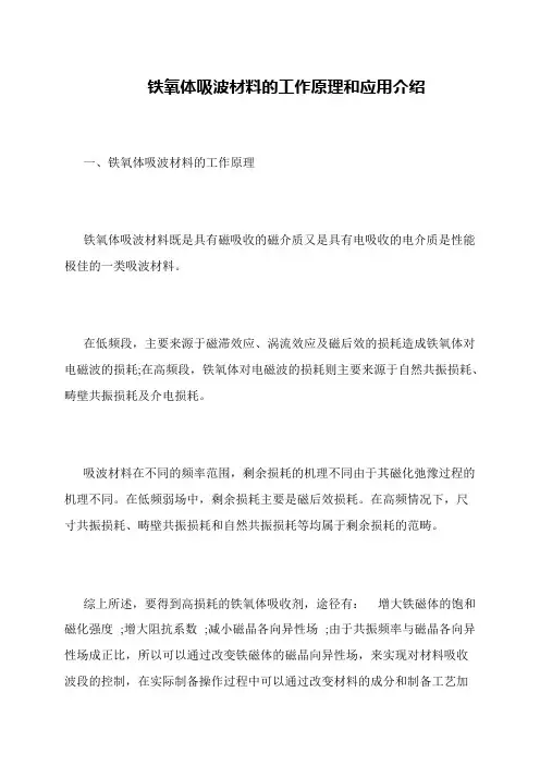 铁氧体吸波材料的工作原理和应用介绍