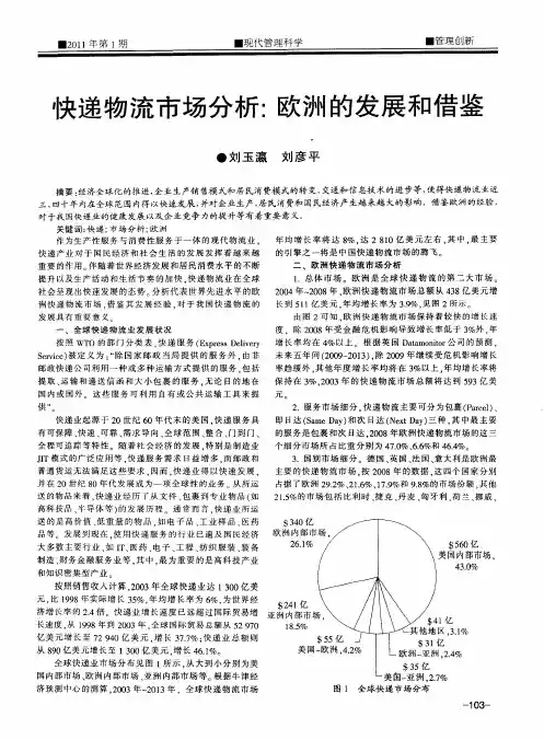 快递物流市场分析：欧洲的发展和借鉴
