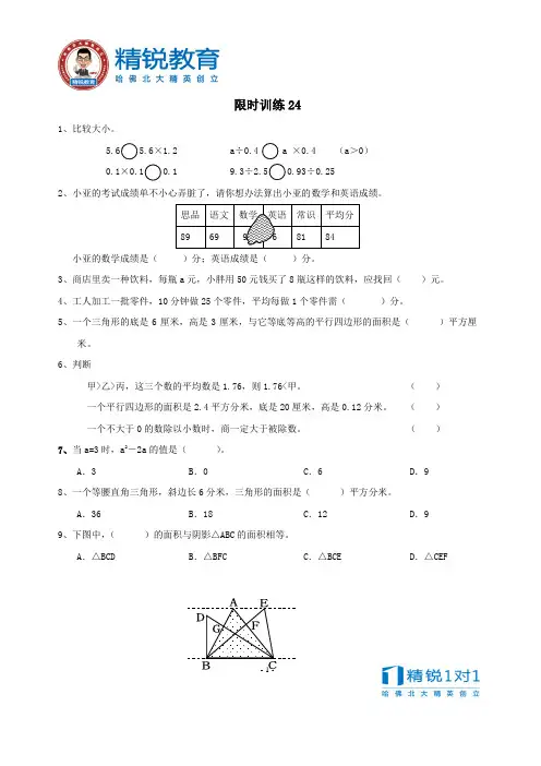5年级 限时训练24