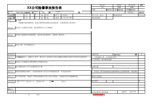 XX公司险肇事故报告(1)