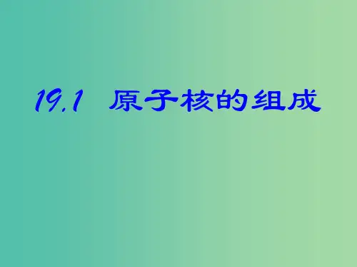 高中物理 19.1 原子核的组成课件 新人教版选修3-5