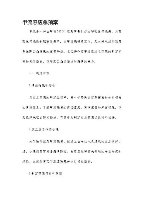 甲流感应急预案