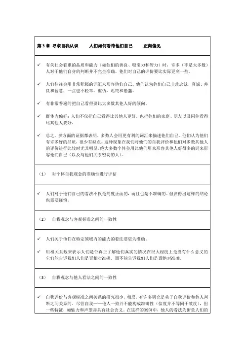 第3章_寻求自我认识_3_人们如何看待他们自己_1_正向偏见