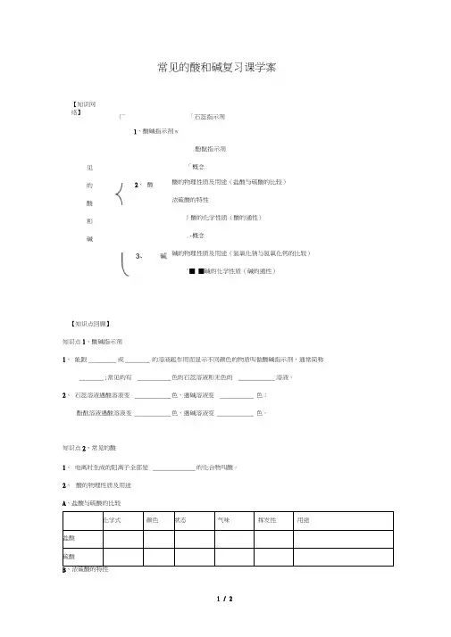 常见的酸和碱复习课学案
