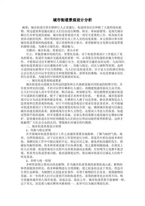 城市街道景观设计分析