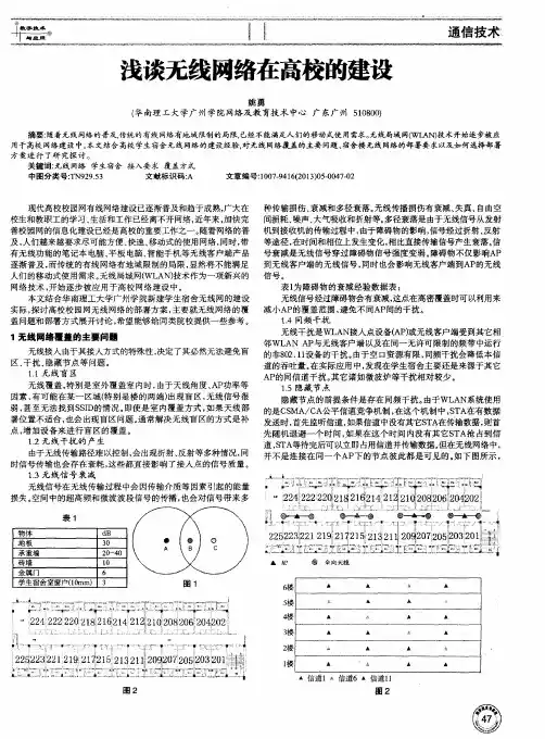 浅谈无线网络在高校的建设
