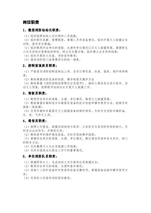 微型消防站牌匾、制度上墙