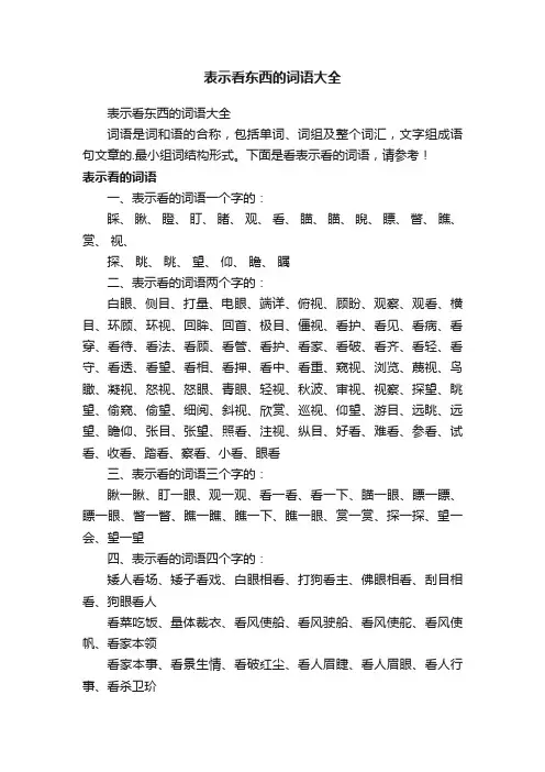表示看东西的词语大全