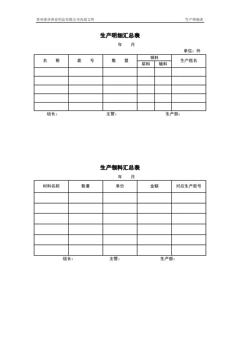 生产明细汇总表
