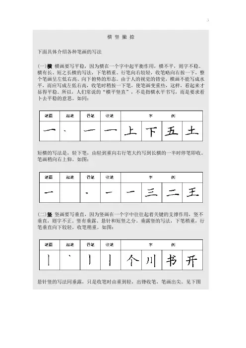 28种基本笔画例字