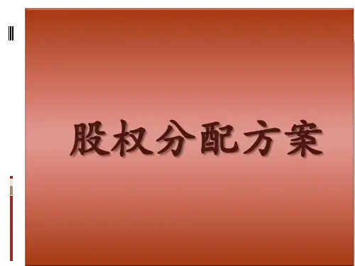股权分配方案(PPT版)