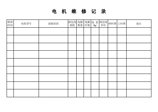 电机维修记录