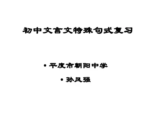 初中文言文特殊句式复习孙风强(使用稿)