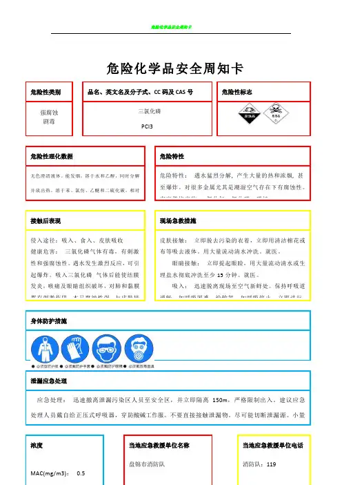 危险化学品安全周知卡2