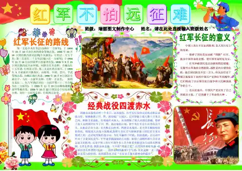 红军不怕远征难A3长征电子小报长征精神简报手抄报模板画报剪报板报纪念红军长征胜利八十周年