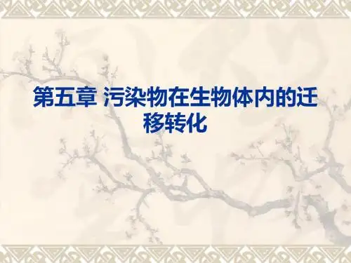 环境化学第五章 污染物在生物体内的迁移转化汇总