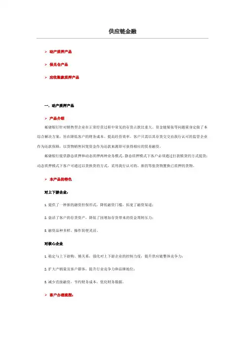 中国邮政储蓄银行供应链金融服务