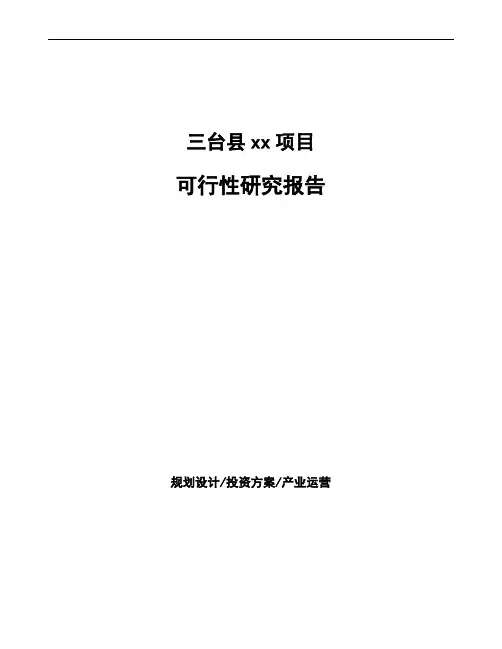 三台县编写生产项目可行性研究报告