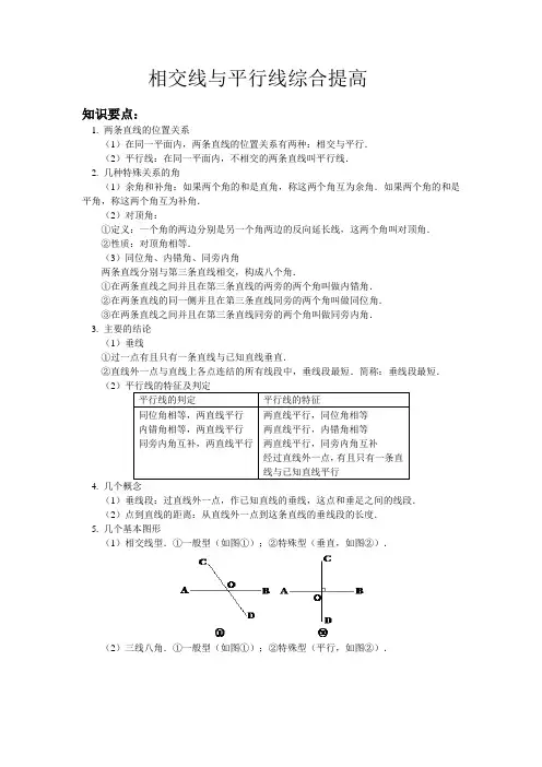 相交线与平行线综合提高