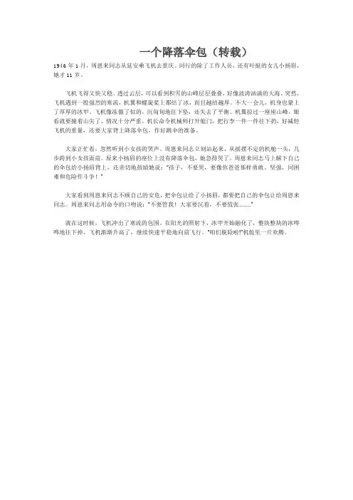 一个降落伞包