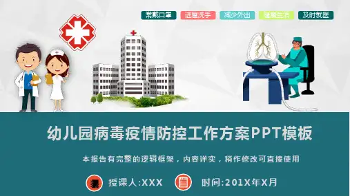 幼儿园病毒疫情防控工作方案汇报PPT模板(图文)
