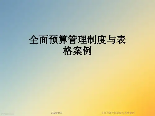 全面预算管理制度与表格案例
