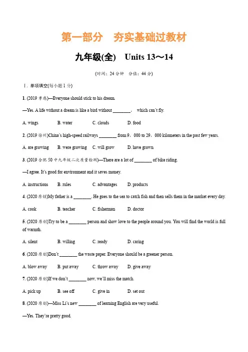 人教版中考复习23. 九年级(全)  Units 13～14