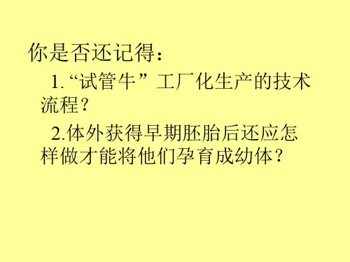 生物:3.3《胚胎工程的应用及前景》课件(新人教版选修3)