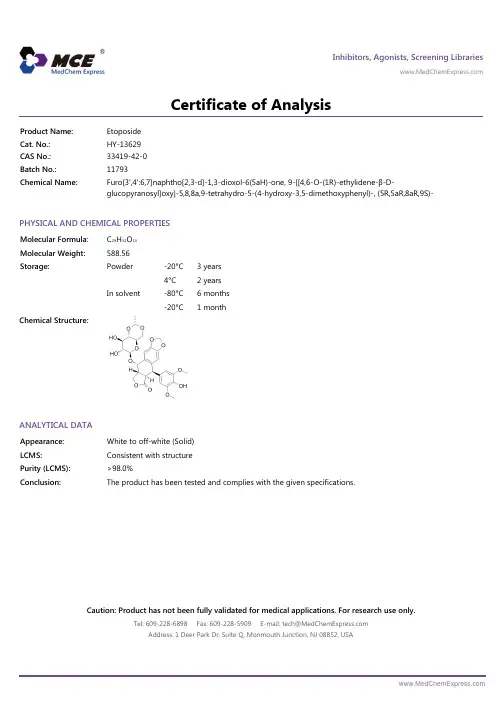 Etoposide_COA_11793_MedChemExpress
