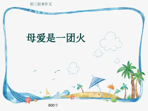 初三叙事作文《母爱是一团火》800字(共11页PPT)