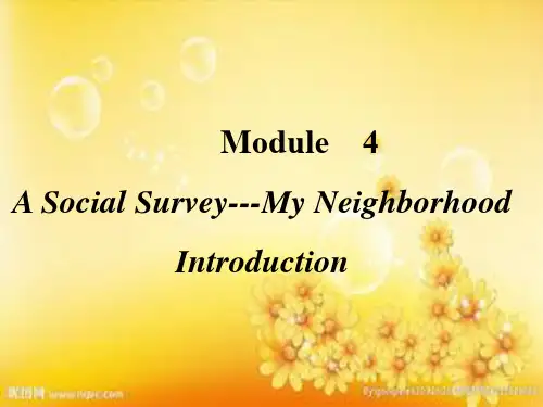 《A Social Survey—My Neighbourhood introduction》