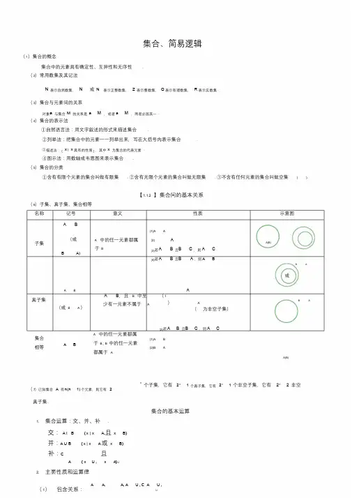 高考文科数学集合专题讲解与高考真题精选(含答案)