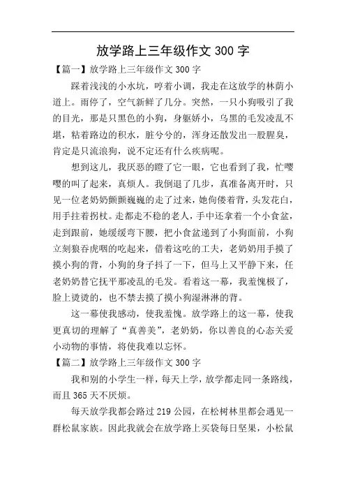 放学路上三年级作文300字