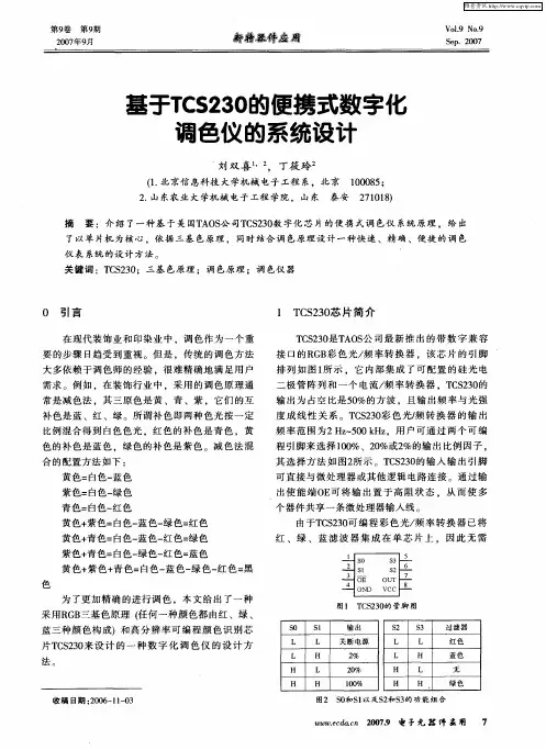 基于TCS230的便携式数字化调色仪的系统设计