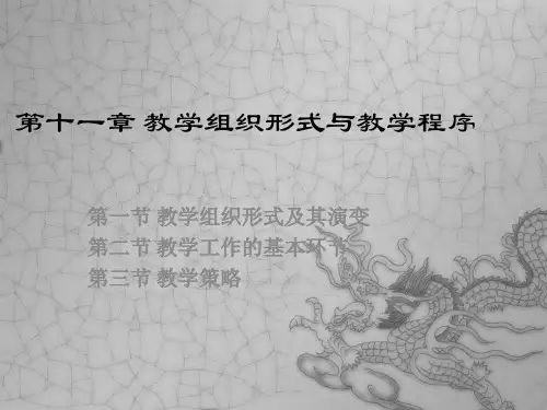 教学组织形式与教学程序