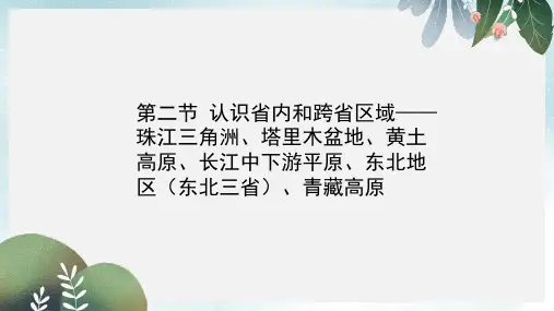 江西专用中考地理第二节认识省内和跨省区域__珠江三角洲塔里木盆地黄土高原长江中下游平原东北地区东北三省