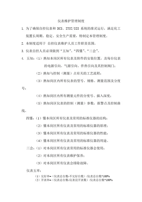 4仪表维护管理制度