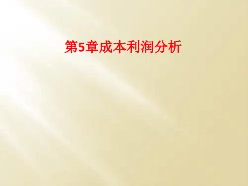 第5章成本利润分析