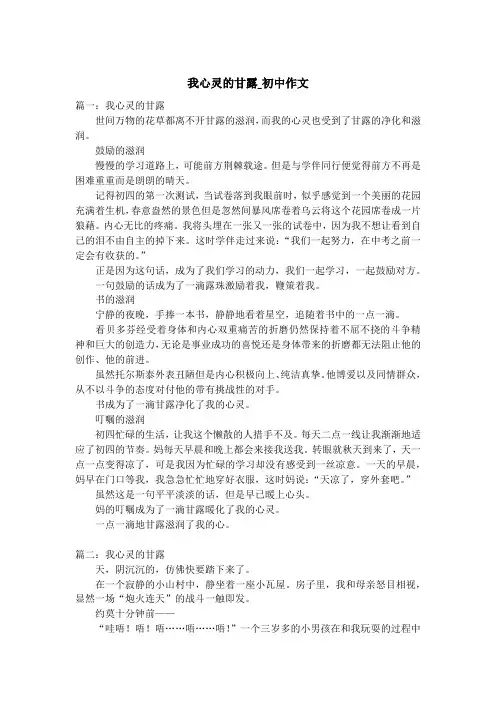 我心灵的甘露_初中作文