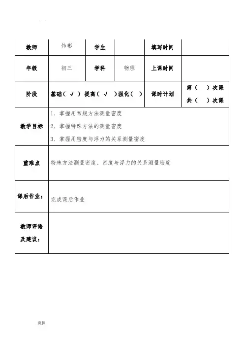 密度与浮力实验专题