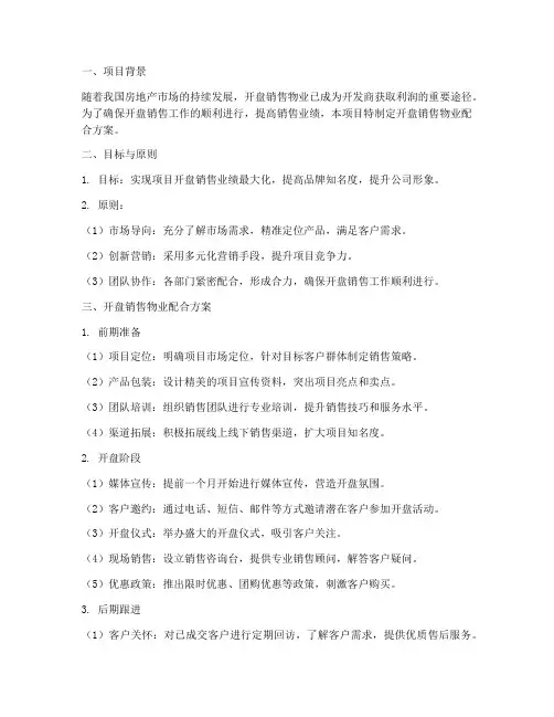 开盘销售物业配合方案