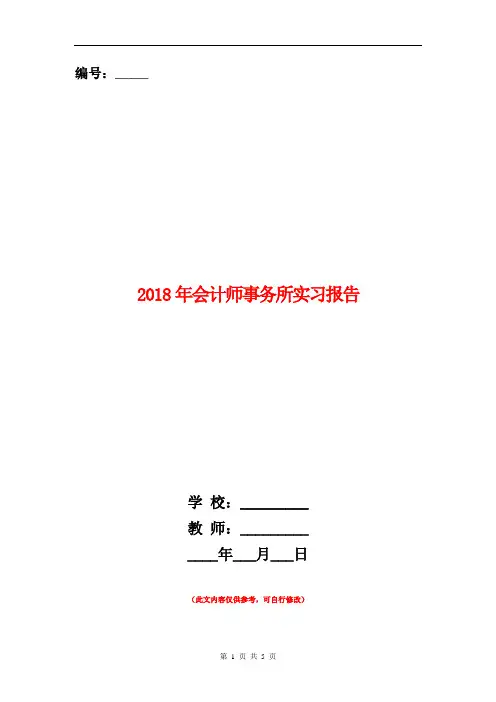 2018年会计师事务所实习报告.doc